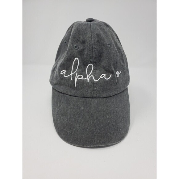 ALPHA OMICRON SORORITY ALPHA O GREY COTTON BASEBALL HAT SISTERHOOD GREEK RUSH - Picture 1 of 13